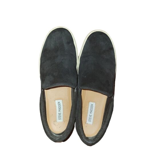 Steve Madden Gills Black Suede Platform Loafers 9 - Picture 8 of 9